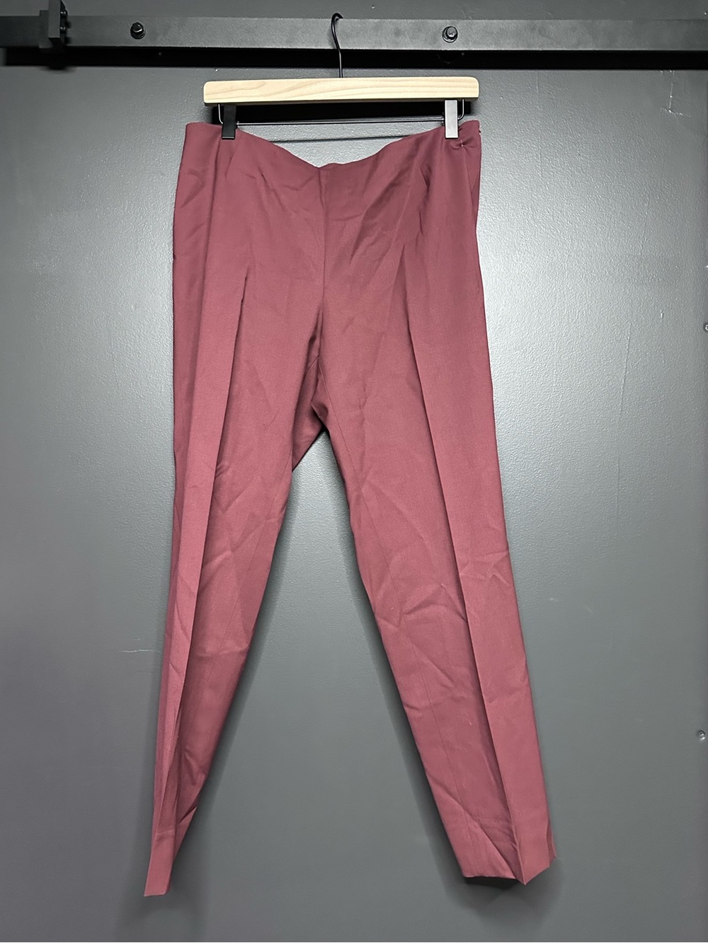 NWOT Lafayette 148 Stanton Pant Burgundy 10 Virgin Wool